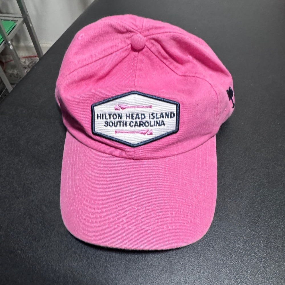 DK Caps Hilton Head Island Hat Unisex OS Pink Solid Souvenir Baseball Cap